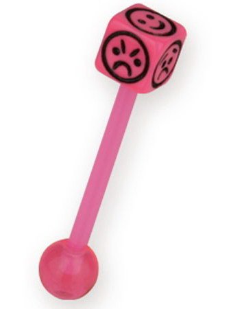Diffrent Faces Pink Tungepiercing