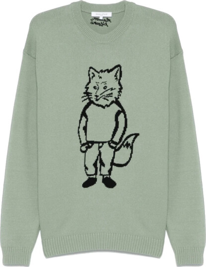 Maison Kitsuné Herre Strikkevarer Grønn M,
