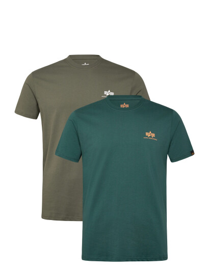 Alpha Industries Basic T Shirt Sl 2 Pack Green XXL Alpha Industries Basic T Shirt Sl 2 Pack Green XXL