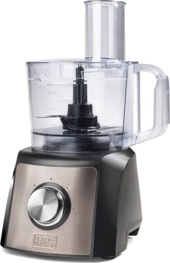 BLACK+DECKER Kjøkkenmaskin 1200W med 1.5L Bolle, Pulsfunksjon og 2 Hastigheter
