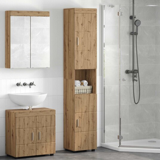Baderomsskapsett TULUM Artisan Eik 37 x 31,5 x 203 cm