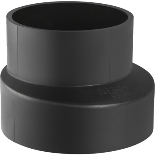 Geberit 125 x 75 mm Eksentrisk Reduksjon i Svart PEH Geberit 125 x 75 mm Eksentrisk Reduksjon i Svart PEH