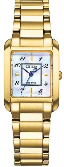 Citizen Dameklokke EW5602 81D Eco Drive Hvit/Gulltonet stål
