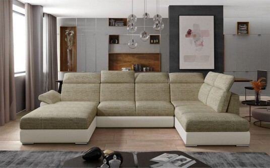 Seksjon Eltap Evanell 336x211x102 cm Berlin 03 Soft 33 Beige Venstre