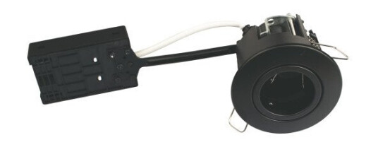 Luna combi Monter 230V IP44 matt sort rund