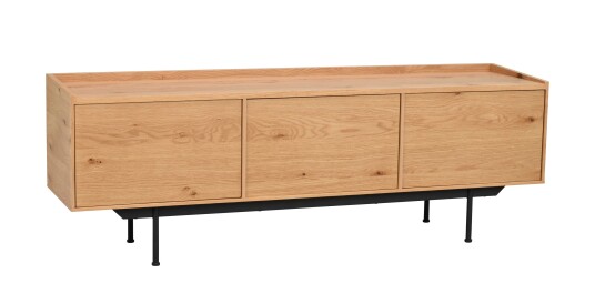 Rowico Home Brewerton TV benk Eik/svart metall 160 x 40 cm Natur