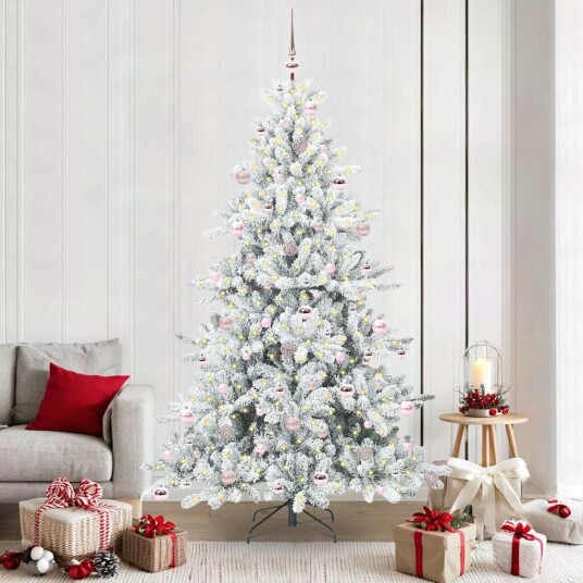  Kunstig sammensatt juletre med 300 LED med stativ 210 cm PVC