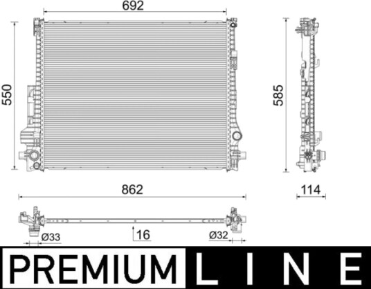 Radiator MAHLE ORIGINAL CR 2607 000P