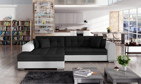 Hjørnesofa Eltap Sorento 296x194x78 cm Sawana 14 Soft 17 Svart Venstre