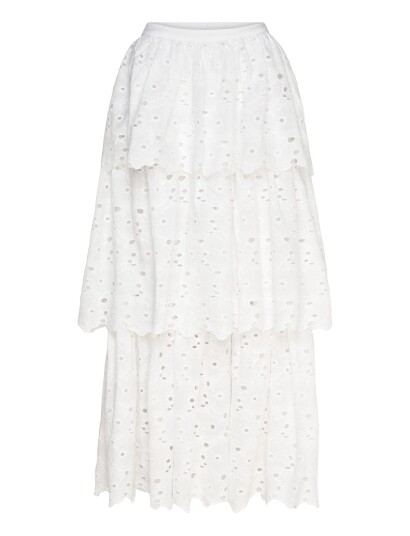 by Ti Mo Broderie Anglaise Skirt White M