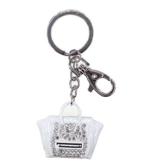 Nøkkelring bag charm veske sølv