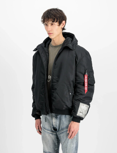 Alpha Industries Ma-1 Hooded Studio Jacket - Black - S Alpha Industries Ma-1 Hooded Studio Jacket - Black - S