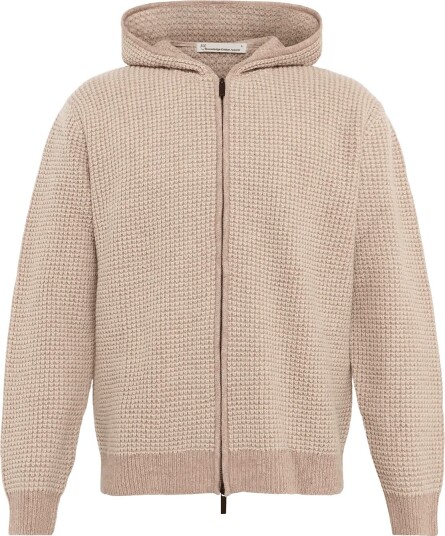 Knowledge Cotton Apparel Lambswool Zip Hoodie KELP MELANGE L