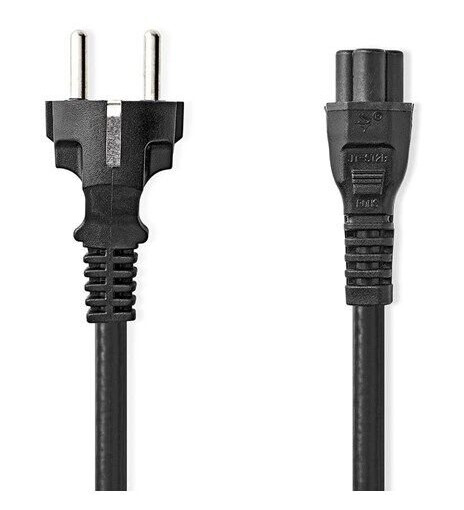 Nedis IEC-320-C5 3m Strømkabel med Jordet Kontakt Sort