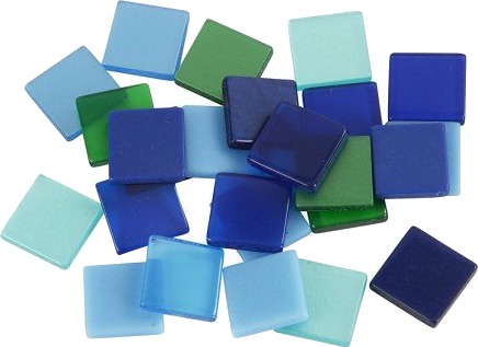 Diverse Minimosaikk str 10x10 mm tykkelse 2 mm blå grønn harmoni 25 g 1 pk