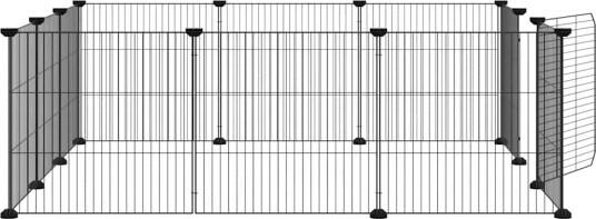 Vidaxl Dyrebur 12 Paneler Med Dør Svart 35X35 cm Stål Vidaxl Dyrebur 12 Paneler Med Dør Svart 35X35 cm Stål