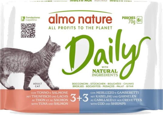 Almo Nature Daily Menu Pose Mix I Tunfisk & Laks + Sei & Reker 6 X 70 G