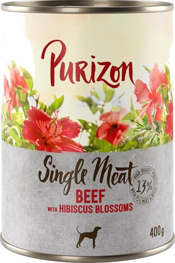 Purizon Våtfôr Single Meat Med Hibiskusblomster Okse 6 X 400 G