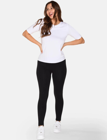 URBAN QUEST 2-Pack Women Bamboo Shortsleeved T-Shirt Slim Fit - White - M