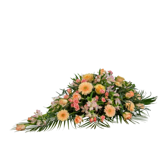 Bårebukett/båredekorasjon i  pastellfarger 100 cm