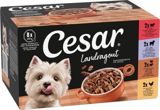 Cesar våtfôr Country Kitchen Favourites blandet pakke 96 x 150 g