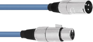 Omnitronic 3022010L, Xlr (3-Pin), Hankjønn, Xlr (3-Pin), Hunkjønn, 3 M, Blå