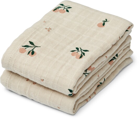 LIEWOOD Lewis Musselinteppe 2-Pack Peach/Sea Shell LIEWOOD Lewis Musselinteppe 2-Pack Peach/Sea Shell