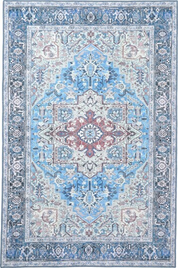 Flatvevd teppe Birjand blå Størrelse: 75 x 150 cm