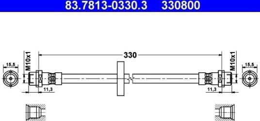 ATE 83.7813 0330.3 Bremseslange