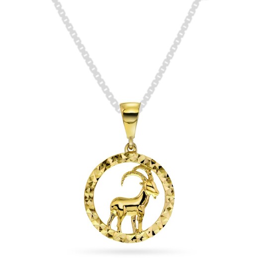 Pan Jewelry, Anheng i 585 gult gull horoskop Steinbukken Pan Jewelry, Anheng i 585 gult gull horoskop Steinbukken