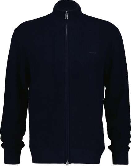 Gant Herringbone Texture Zip Cardigan Navy L