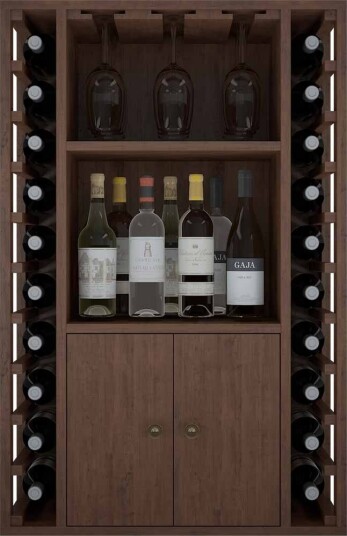 Winerex FARO 20 flasker + skap og hyller Brunbeiset furu Winerex FARO 20 flasker + skap og hyller Brunbeiset furu