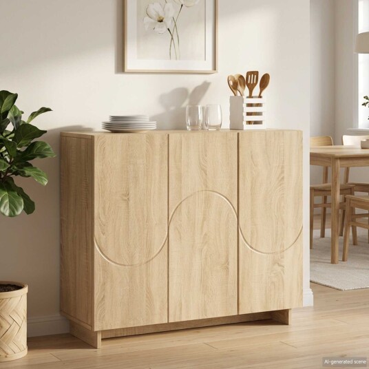 vidaXL Skjenk Sonoma eik 85,5 x 31 x 75 cm Konstruert tre