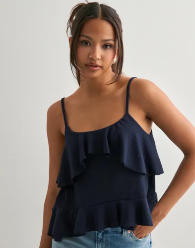 Nelly   Blå   Cute Flounce Strap Top