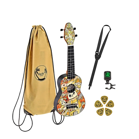 Ortega Guitars Ortega K2-Vp Keiki Soprano Ukulele-Pack Voodoo