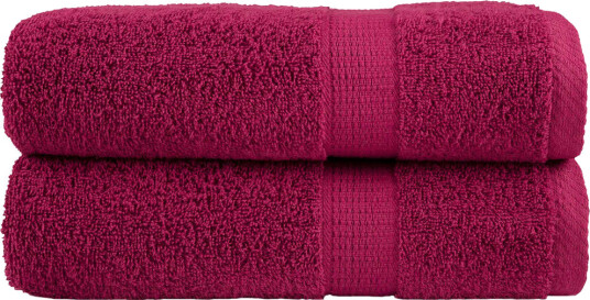 vidaXL Premium badehåndklær SOLUND 2 stk burgunder 100x150 cm 600gsm