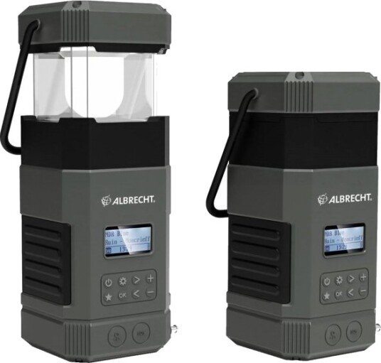 Albrecht Dr 114 Dab, Batteridrevet Campinglykt, Sort, 80 Lm, Usb C, Batteri, Usb