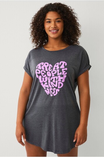 Zizzi Nattkjole mAlis S/S Abk DresSvart