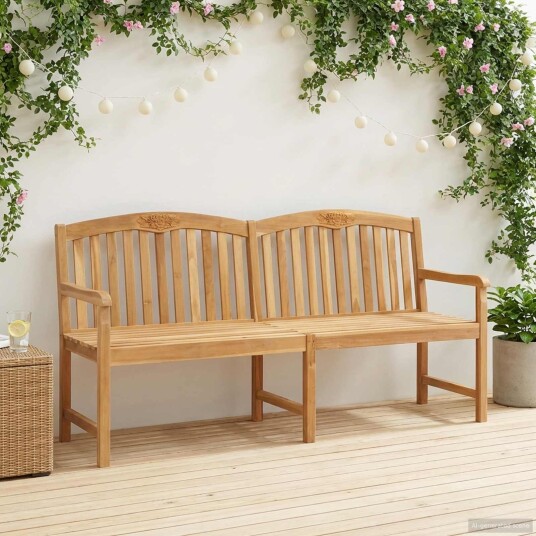 vidaXL Håndlaget Rosebenk 150 x 60 x 90 cm Massivt Teaktre Naturlig