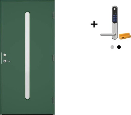 Ytterdør Swedoor Advance-Line Nordic Helsinki med Yale Doorman Classic Home