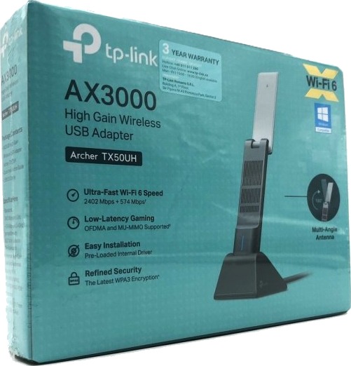 TP-Link Archer TX50UH Wi-Fi 6 Nettverksadapter USB 3.0 3000 Mbit/s Svart TP-Link Archer TX50UH Wi-Fi 6 Nettverksadapter USB 3.0 3000 Mbit/s Svart