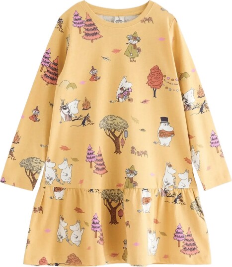 Lindex Moomin Long Sleeved Dress DUSTY YELLOW 116