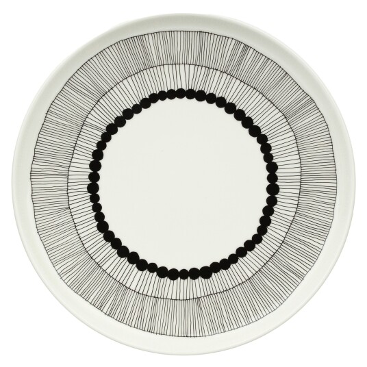 Siirtolapuutarha Tallerken 25 cm Sort / Hvit