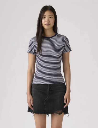 Levi"s® Essential Hm Ss Tee Mila Strip   Navy   XS