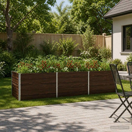 vidaXL Hevet Hagebed Svart 240 x 80 x 55 cm kaldvalset stål