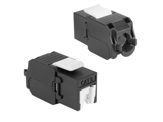 Act Keystone Jack Rj45 Cat6 Unshielded Toolless With Shutter Black