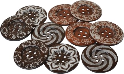 Infinity Hearts Infinity Hearts Knapper I Tre Med Mønster Ass Farger 6Cm 10 Stk