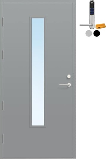 Ytterdør Bygg1 Fjell 15 Klarglass med Yale Doorman Classic Home
