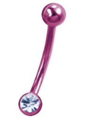 Lilla Øyenbrynspiercing med Klar Sten 1.2 x 8 mm
