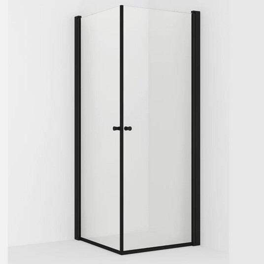Vikingbad Liam Dusjhjørne Rett H195cm Svart Matt / Laminert Glass 70x100cm Vikingbad Liam Dusjhjørne Rett H195cm Svart Matt / Laminert Glass 70x100cm